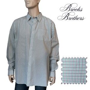 Brooks Brothers Shirt All Cotton Long Sleeve Button Down Windowpane Check